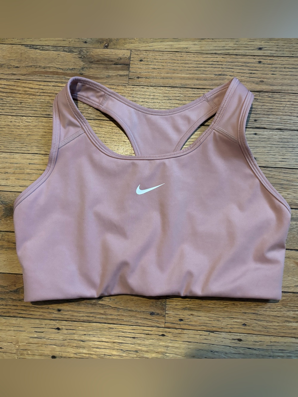 Nike Mauve Racerback Sports Bra with White Swoosh